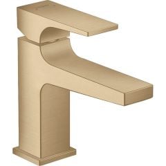 hansgrohe Metropol Single Lever Basin Mixer Tap 100 with Lever Handle for Hand Washbasins with Push Open Waste Set Brushed Bronze - 32500140