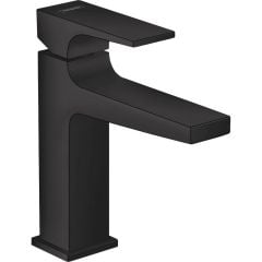 hansgrohe Metropol Single Lever Basin Mixer Tap 110 with Lever Handle and Push Open Waste Set Matt Black - 32507670