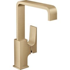 hansgrohe Metropol Single Lever Basin Mixer Tap 230 with Lever Handle and Push Open Waste Set Brushed Bronze - 32511140