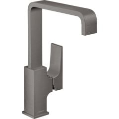 hansgrohe Metropol Single Lever Basin Mixer Tap 230 with Lever Handle and Push Open Waste Set Brushed Black Chrome - 32511340