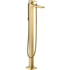 hansgrohe Metropol Single Lever Bath & Shower Mixer Tap Floor Standing Tap with Lever Handle Polished Gold Optic - 32532990