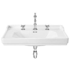 Roca Carmen 800mm Wall-Hung Basin With 3 Tapholes - White