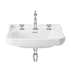 Roca Carmen 650mm Wall-Hung Basin With 3 Tapholes - White