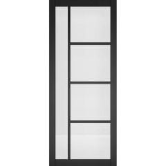 Deanta Brixton Black Prefinished Glazed Internal Door 1981x610x35mm - 35BRIGBLP610