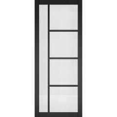 Deanta Brixton Black Prefinished Glazed Internal Door 1981x838x35mm - 35BRIGBLP838