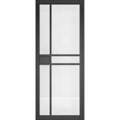 Deanta Dalston Black Prefinished Glazed Internal Door 1981x686x35mm - 35DALGBLP686