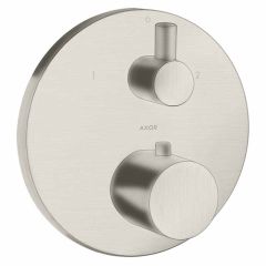 Axor Uno Thermostatic Mixer For Concealed Installation With Shut-Off/Diverter Valve - Stainless Steel Optic - 38720800