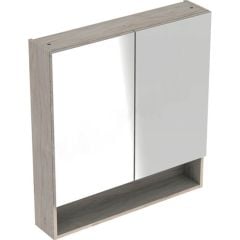 Geberit Selnova Square 2 Doors Mirror Cabinet 588mm - Light Hickory - 501.267.00.1