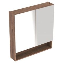Geberit Selnova Square 2 Doors Mirror Cabinet 788mm - Dark Hickory - 501.270.00.1