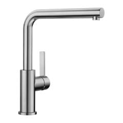 Blanco LANORA High Arched L-Shaped Spout Solid Kitchen Tap - Brushed Stainless Steel - 523122