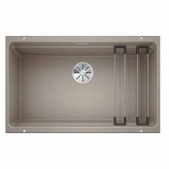 Blanco ETAGON 700-U Silgranit 1 Bowl Undermount Kitchen Sink with Manual InFino Waste - Tartufo - 525174