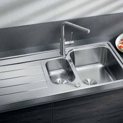 Blanco Classimo 6 S-IF Reversible Stainless Steel Kitchen Sink & Waste 1000 x 500mm - Brushed - 525328 Lifestyle1