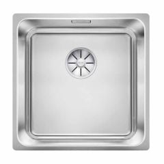 Blanco SOLIS 400-U Stainless Steel 1 Bowl Undermount Kitchen Sink with Manual InFino Waste - Brushed Finish - 526117