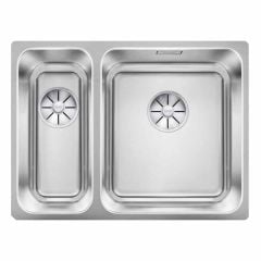 Blanco SOLIS 340/180-U RH Stainless Steel 1.5 Bowl Undermount Kitchen Sink with Manual InFino Waste - Brushed Finish - 856128