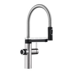 Blanco drink.filter EVOL-S Pro 3-in-1 Flexible Hose PVD Steel Kitchen Tap - Stainless Steel - 526311