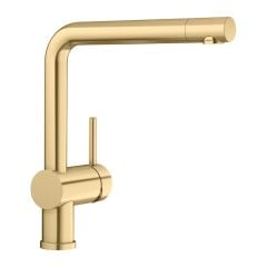 Blanco LINUS Single Lever High L-Shaped Spout PVD Steel Kitchen Tap - Satin Gold - 526683