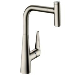 hansgrohe Talis Select M51 Single Lever Kitchen Mixer 300, Pull-Out Spout, 1jet - Stainless Steel - 72821800