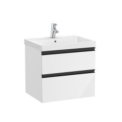 Roca Domi Unik 600mm Washbasin Unit 2 Drawers - Gloss White - 851545806