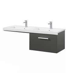 Roca Prisma 600mm Wall Hung Basin Unit 1 Drawer Right - Gloss Anthracite - 856880153