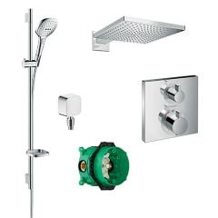 hansgrohe Square Valve With Raindance (300) Overhead And Select Rail Kit - 88101004