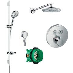 Hansgrohe Round Select Valve With Raindance (240) Overhead And Select Rail Kit - 88101006
