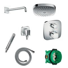 Hansgrohe Soft Cube Valve With Croma Select (180) Overhead And Baton Hand Shower - 88101007
