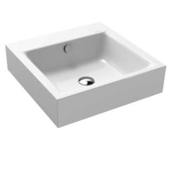 Kaldewei Puro 460x460mm Wall-Hung Basin 1TH with Easy Clean & Sound Insulation 3163 - Alpine White - 901306013001