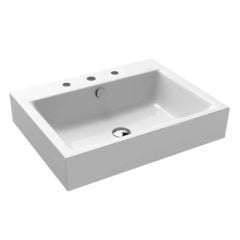 Kaldewei Puro 600x460mm Wall-Hung Basin 0TH With Easy Clean & Sound Insulation - Alpine White - 901406003001