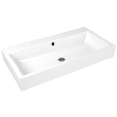 Kaldewei Puro 900x460mm Wall-Hung Basin 0TH No Overflow With Easy Clean & Sound Insulation - Alpine White - 901506003001