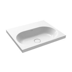 Kaldewei Centro 600mm Inset Countertop Easy-clean Basin with 1 Tap Hole - Alpine White - 902806013001