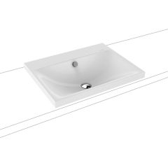 Kaldewei Silenio 600x460mm Inset Countertop Basin 1TH with Sound Insulation & Easy Clean - Alpine White - 903906303001