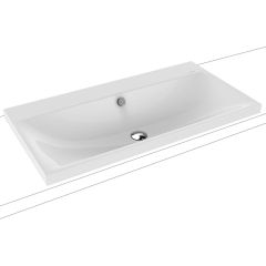 Kaldewei Silenio 900x460mm Inset Countertop Basin 1TH with Sound Insulation & Easy Clean - Alpine White - 904006013001