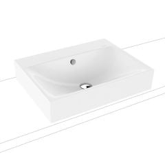 Kaldewei Silenio 600x460mm Countertop Basin 1TH with Sound Insulation & Easy Clean - Alpine White - 904106013001