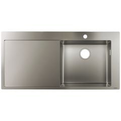 hansgrohe S715-F450 Built-in Kitchen Sink 450 with Drainboard Left - Stainless Steel - 43306800