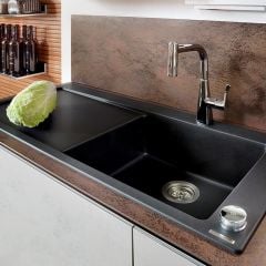 hansgrohe S514-F450 Built-in Sink 450 with Drainboard Left - Graphite Black - 43314170 Lifestyle