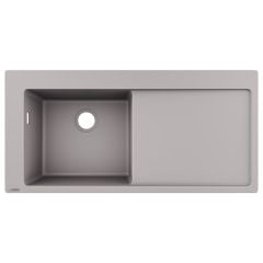 hansgrohe S5110-F450 Built-in Kitchen Sink 450 with Drainboard Right - Concrete Grey - 43330380