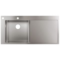 hansgrohe S718-F450 Built-in Kitchen Sink 450 with Drainboard Right - Stainless Steel - 43332800