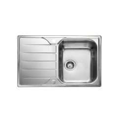 Rangemaster Albion Compact 1 Bowl Stainless Steel Inset Kitchen Sink - Polished - AL8001/