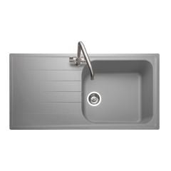 Rangemaster Amethyst 1 Bowl Igneous Granite Reversible Inset Kitchen Sink - Dove Grey - AME1051DG/