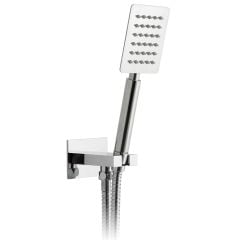 Vado Aquablade Single Function Square Mini Shower Kit With 150Cm Shower Hose And Bracket With Integrated Outlet - Chrome - AQB-SFMKWO/SQ-C/P
