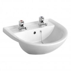 Armitage Shanks Sandringham 21 50cm Semi-Countertop Washbasin with 2 Tap Holes - E894901