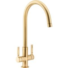 Abode Pico Monobloc Contemporary Kitchen Mixer Tap Brushed Brass - AT2045