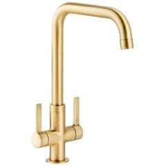 Abode Pico Quad Monobloc Contemporary Kitchen Mixer Tap Brushed Brass - AT2136