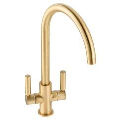 Abode Globe Monobloc Contemporary Kitchen Mixer Tap Brushed Brass - AT2140
