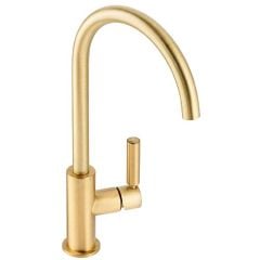 Abode Globe Single Lever Contemporary Kitchen Mixer Tap Brushed Brass - AT2148