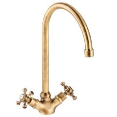 Abode Burford Monobloc Classic Kitchen Mixer Tap Antique Brass - AT2172