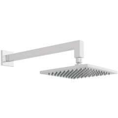 Vado Atmosphere Air-Injected 200mm Square Easy Clean Slimline Shower Head With Shower Arm - ATM-HEADSQ/B/SA/A-CP