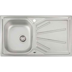 Abode Trydent Single Bowl & Drainer Stainless Steel Sink - AW5054