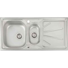 Abode Trydent 1.5 Bowl & Drainer Stainless Steel Sink - AW5055
