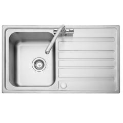 Leisure Axel 1 Bowl Inset Kitchen Sink - 1 TH - Satin Stainless Steel - AX860/
